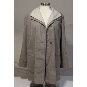 Womens Gallery Petite Jacket Size PP Tan Button Front Long Sleeve Lined Pockets